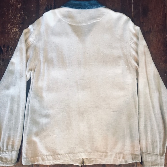 𝐕𝐈𝐍𝐓𝐀𝐆𝐄 Linen & Denim Jacket - Picture 2 of 9